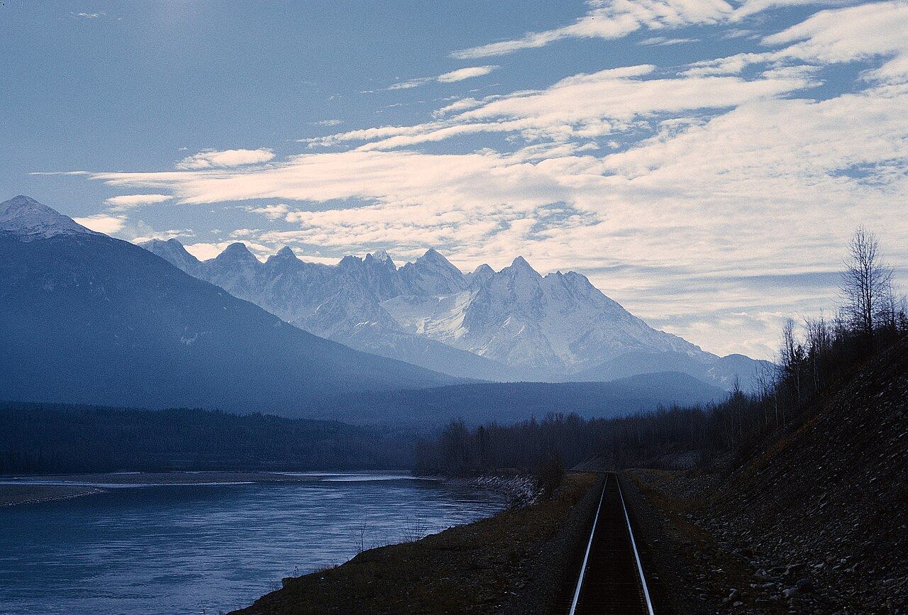 The Seven Sisters peaks along the Skeena River, Northwest British Columbia